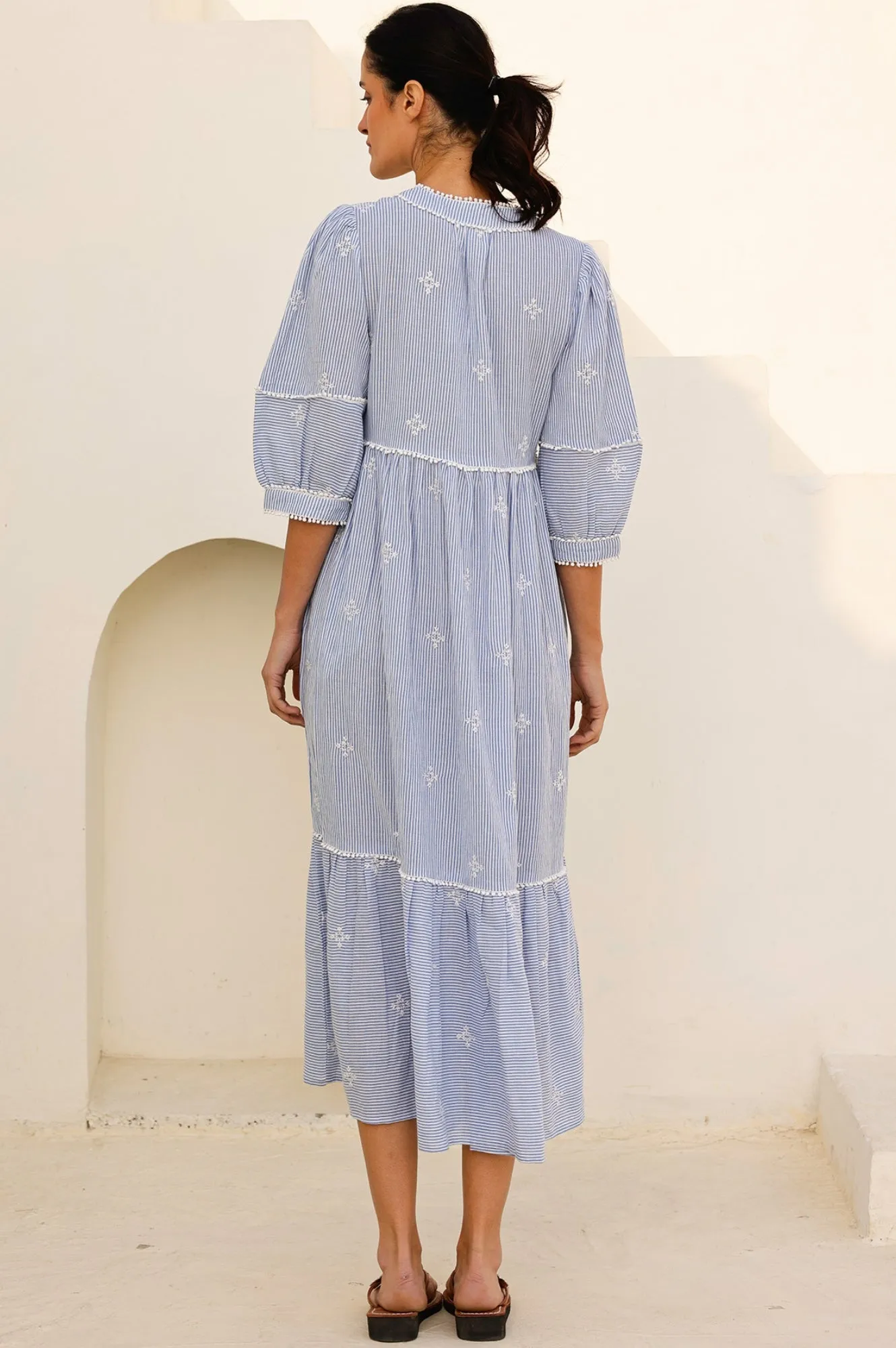 Mindy Cotton Dress | Stripe Blue Fashion Essential