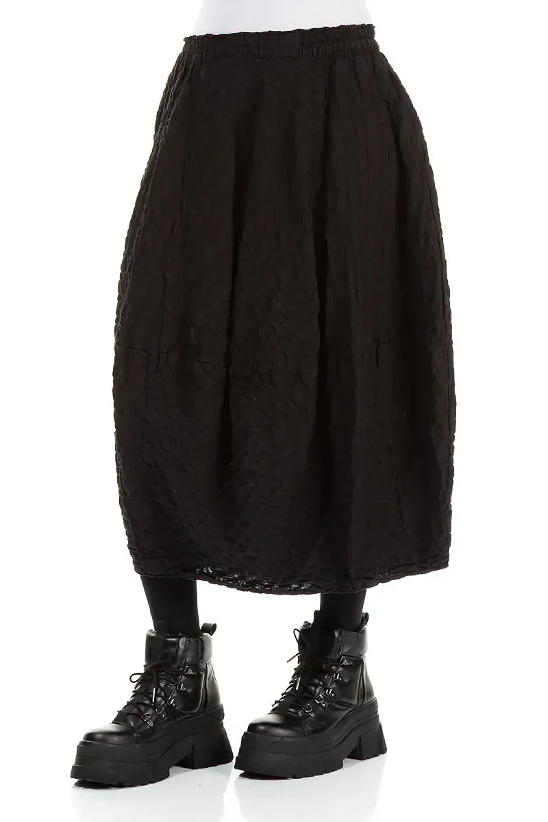 Handmade Item Thermal Regulating Balloon Black Checkered Linen Cotton Skirt