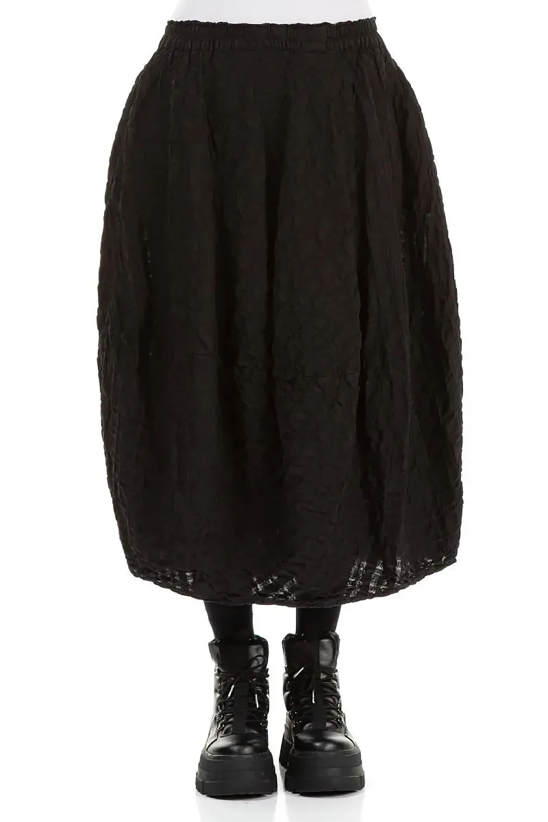 Balloon Black Checkered Linen Cotton Skirt Exclusive Drop