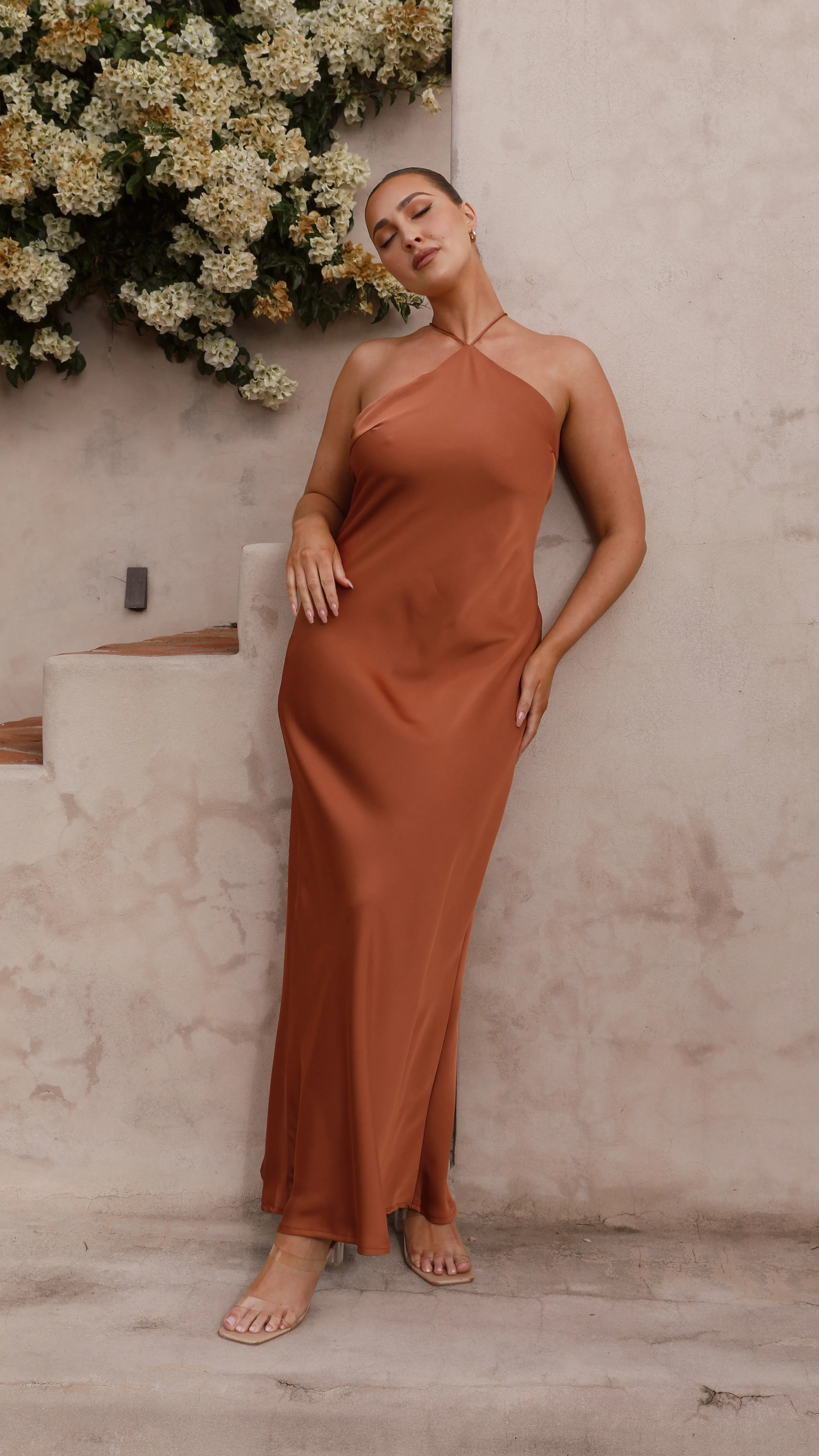 Village Path Rain Safe Chiara Maxi Dress - Copper