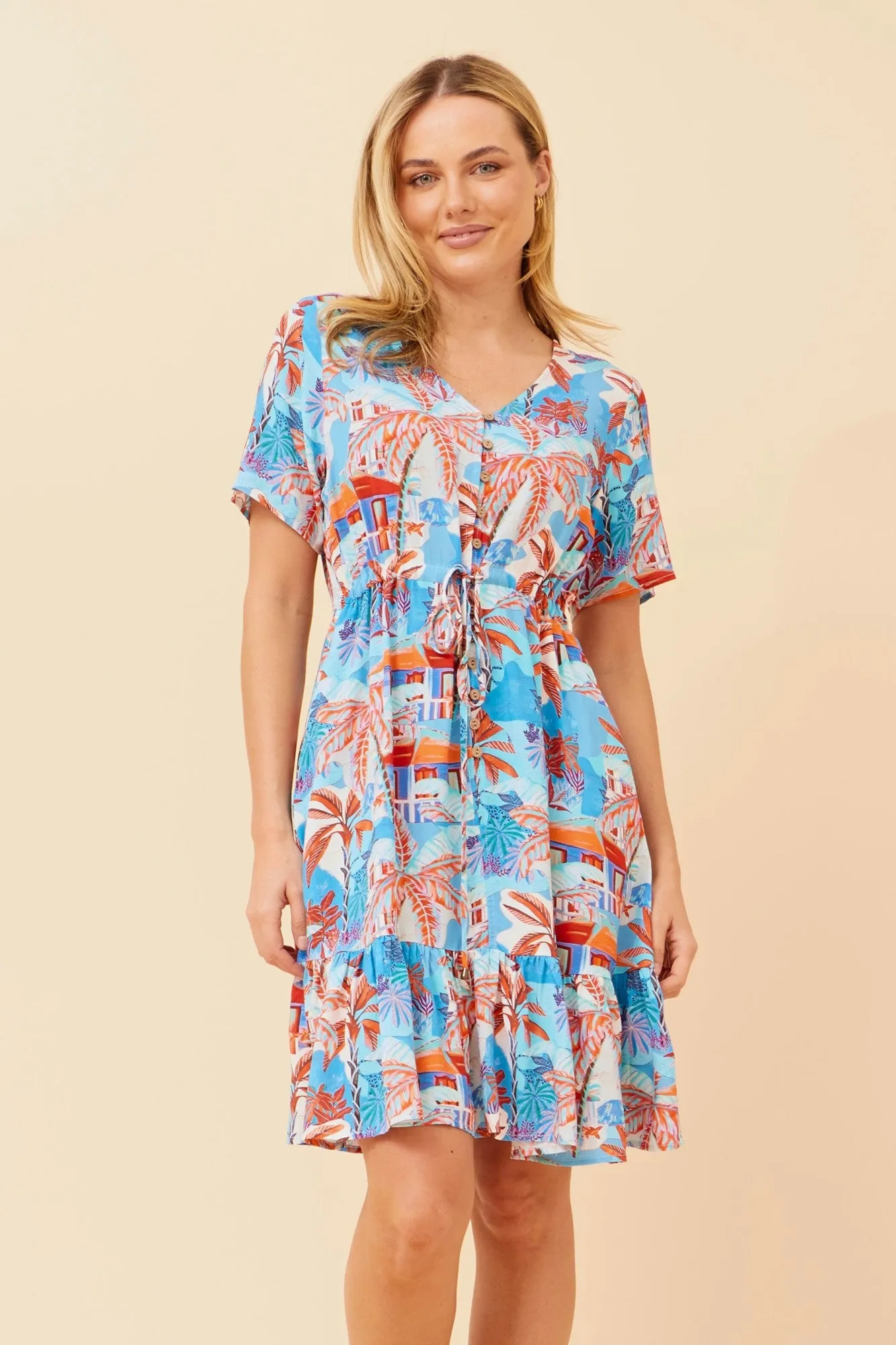 JAEL TROPICAL PRINT DRESS Comfort Fit OdorControlClothing