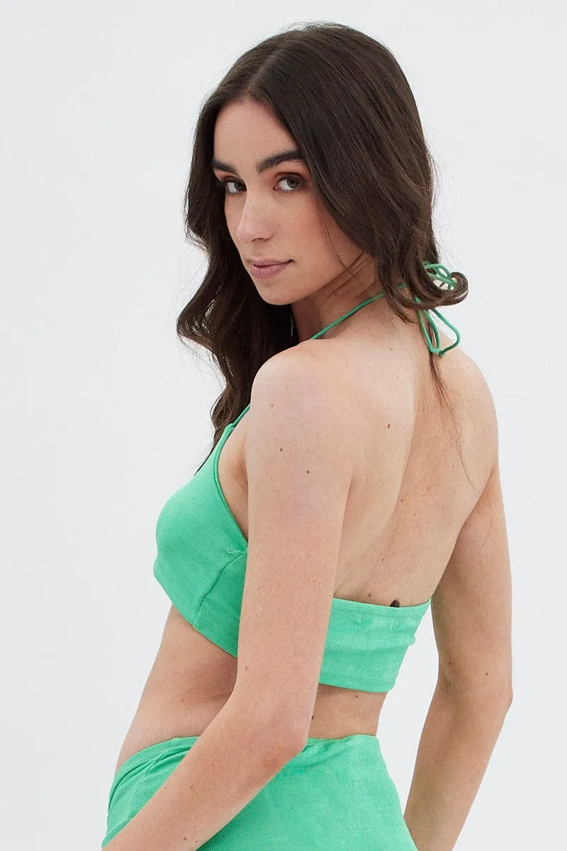 Green Halter Top Self Love EcoFriendly Material