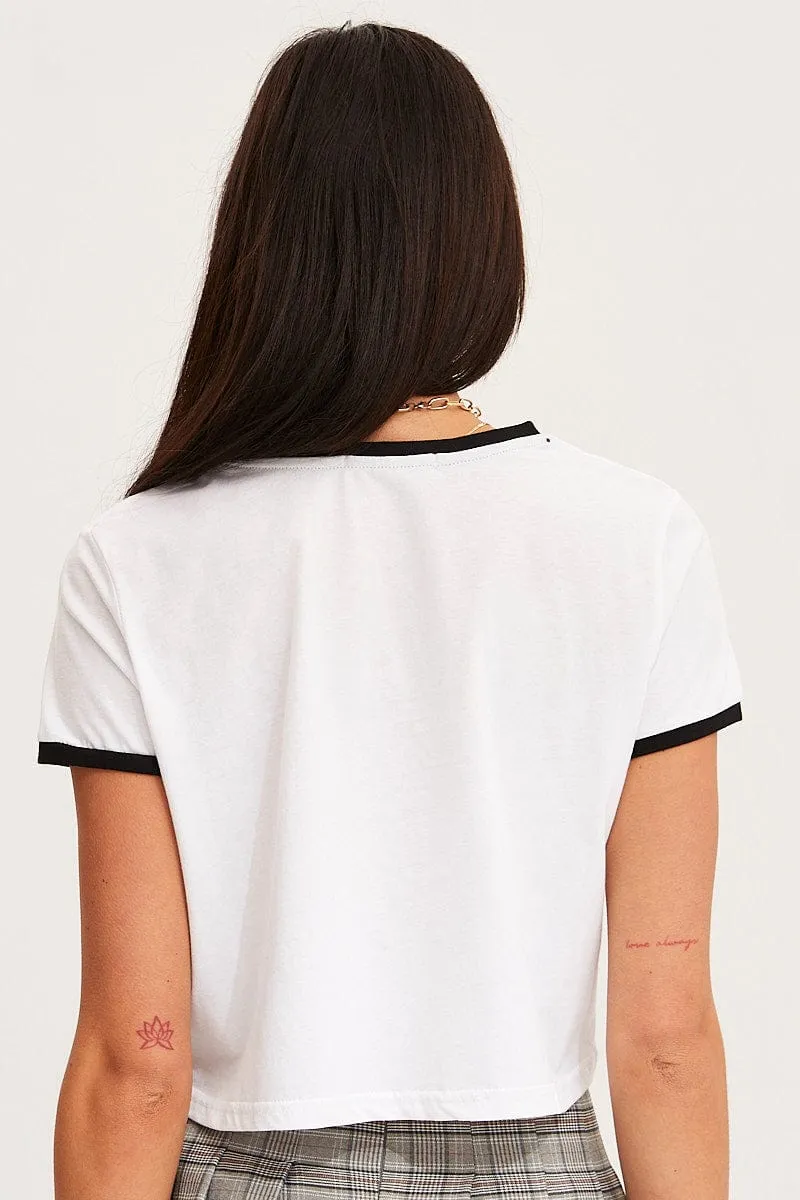 Ergonomic Cut Stylish and Comfortable White T-Shirt Short Sleeve
