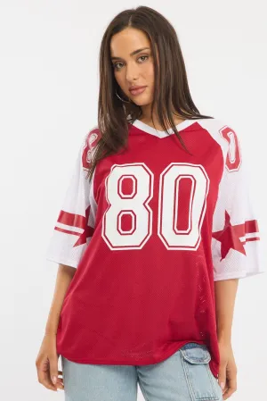 Red Sport Tee Short Sleeve Cold Wash Optimized