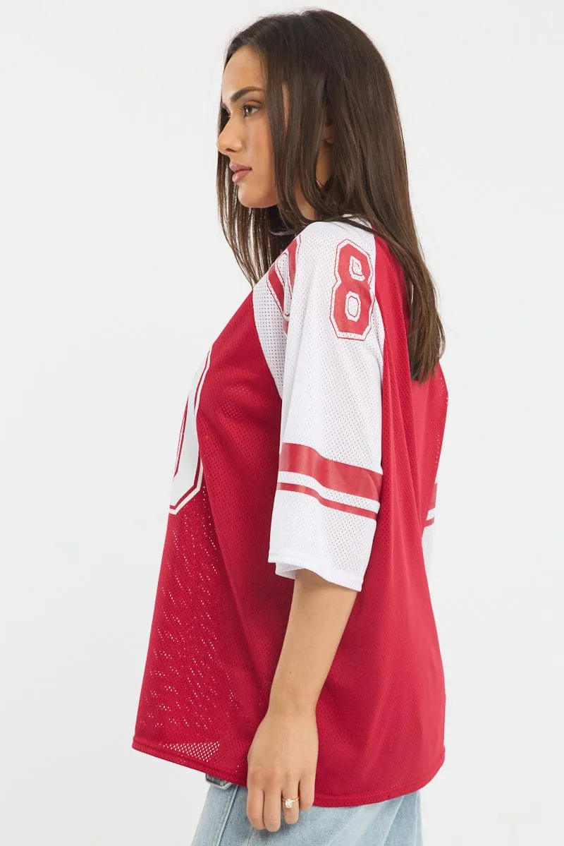 Active Trend Everyday Layer Red Sport Tee Short Sleeve