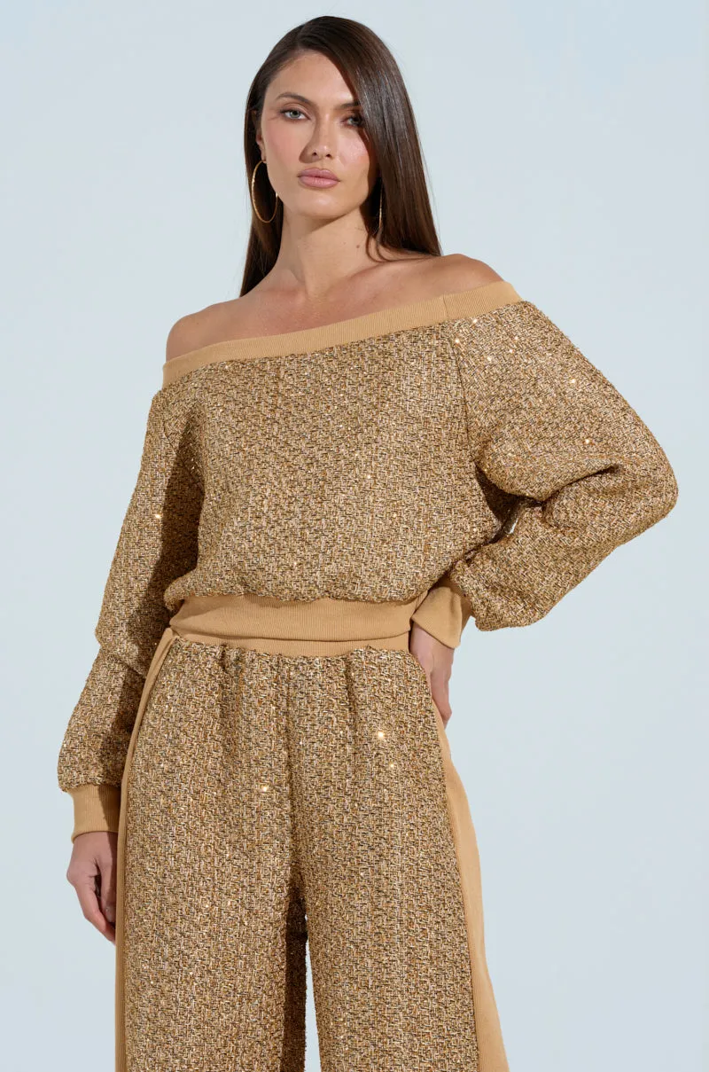 Cozy Fleece KEEP MOVING OFF THE SHOULDER TOP