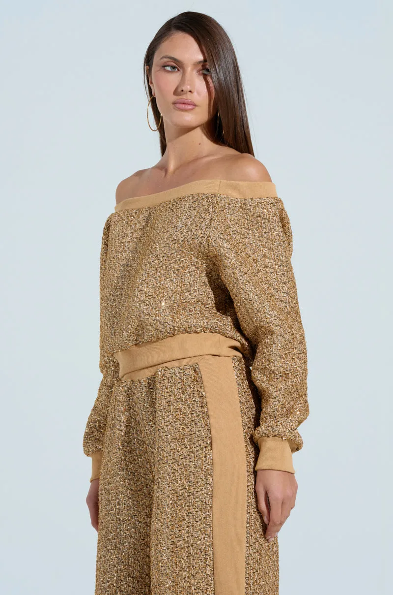 KEEP MOVING OFF THE SHOULDER TOP product label information Casual Layers