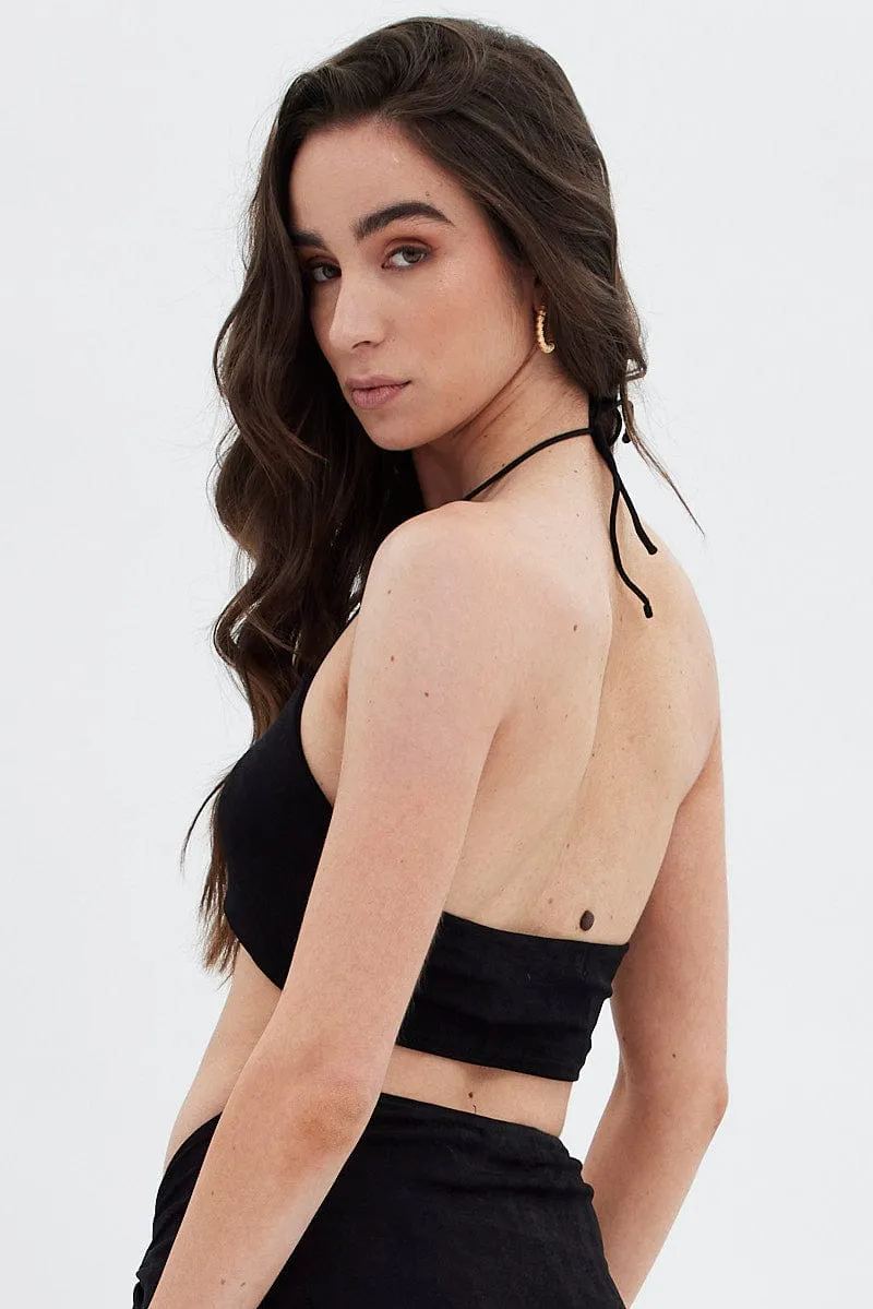 Sporty Jacket Black Halter Top