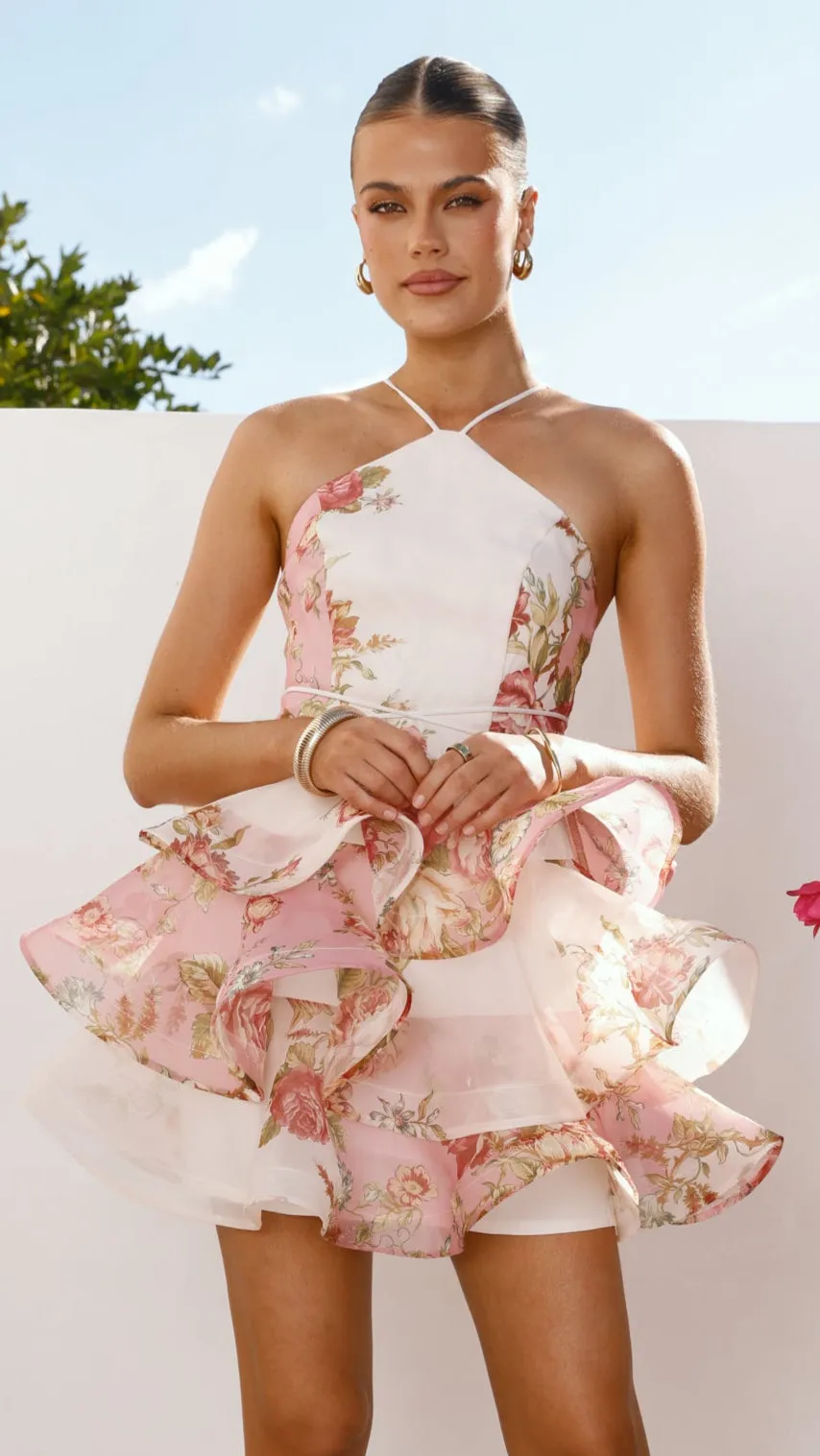 Effortless Fashion Tagless Labeling Soraya Mini Dress - Pink Floral