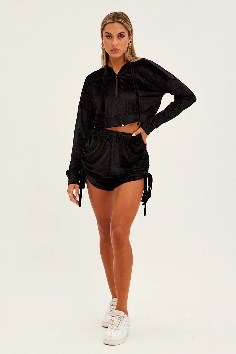 Quick Dry Material adventure apparel Black Velvet Shorts
