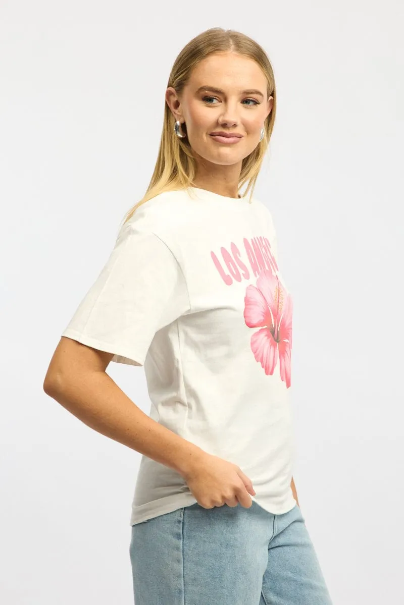 Essential Clothing White Graphic Tee Short Sleeve