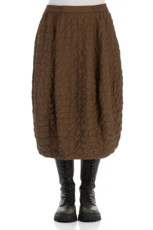 Balloon Pleated Aged Copper Silk Bamboo Skirt Non see through Bold Mood