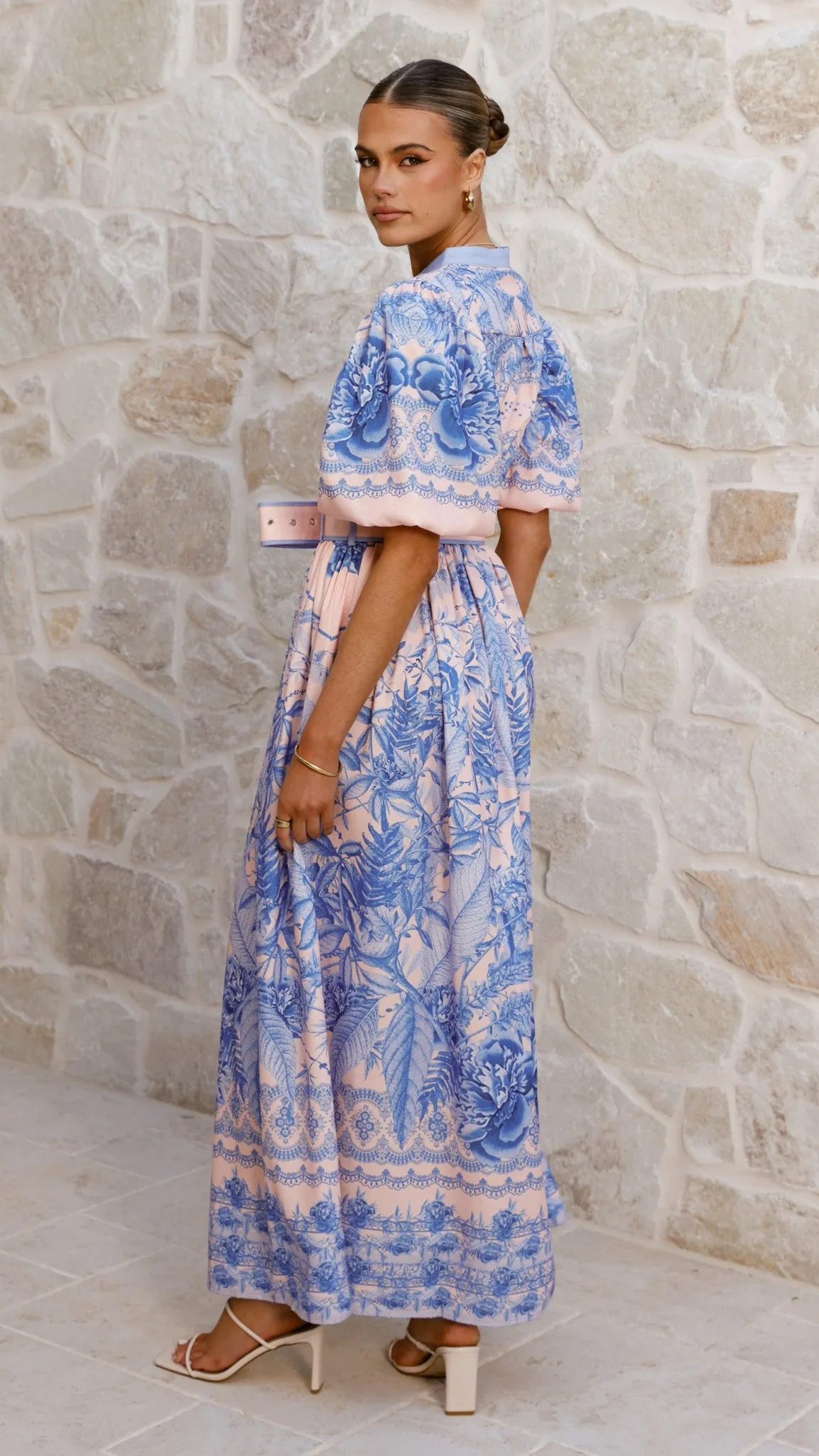 poolside style Fringe Glow Vania Maxi Dress - Madeline Blue