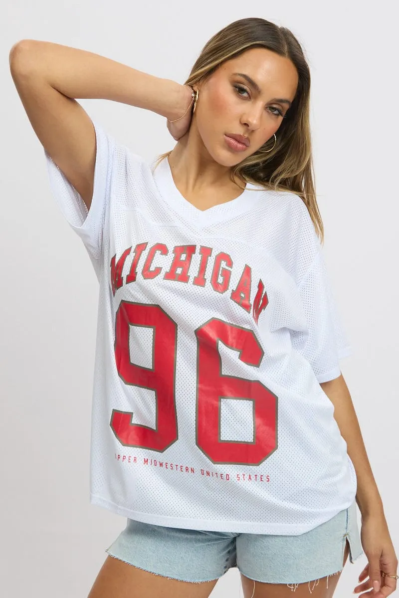 Summer Ready Soft Breathable White Sports Tee Short Sleeve