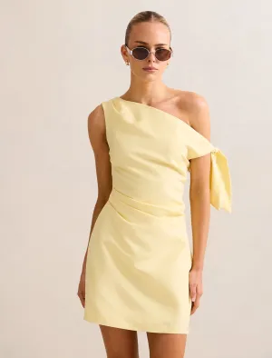Cinzia Tipped Shoulder Linen Mini Dress Fashion Design Light and breezy mini