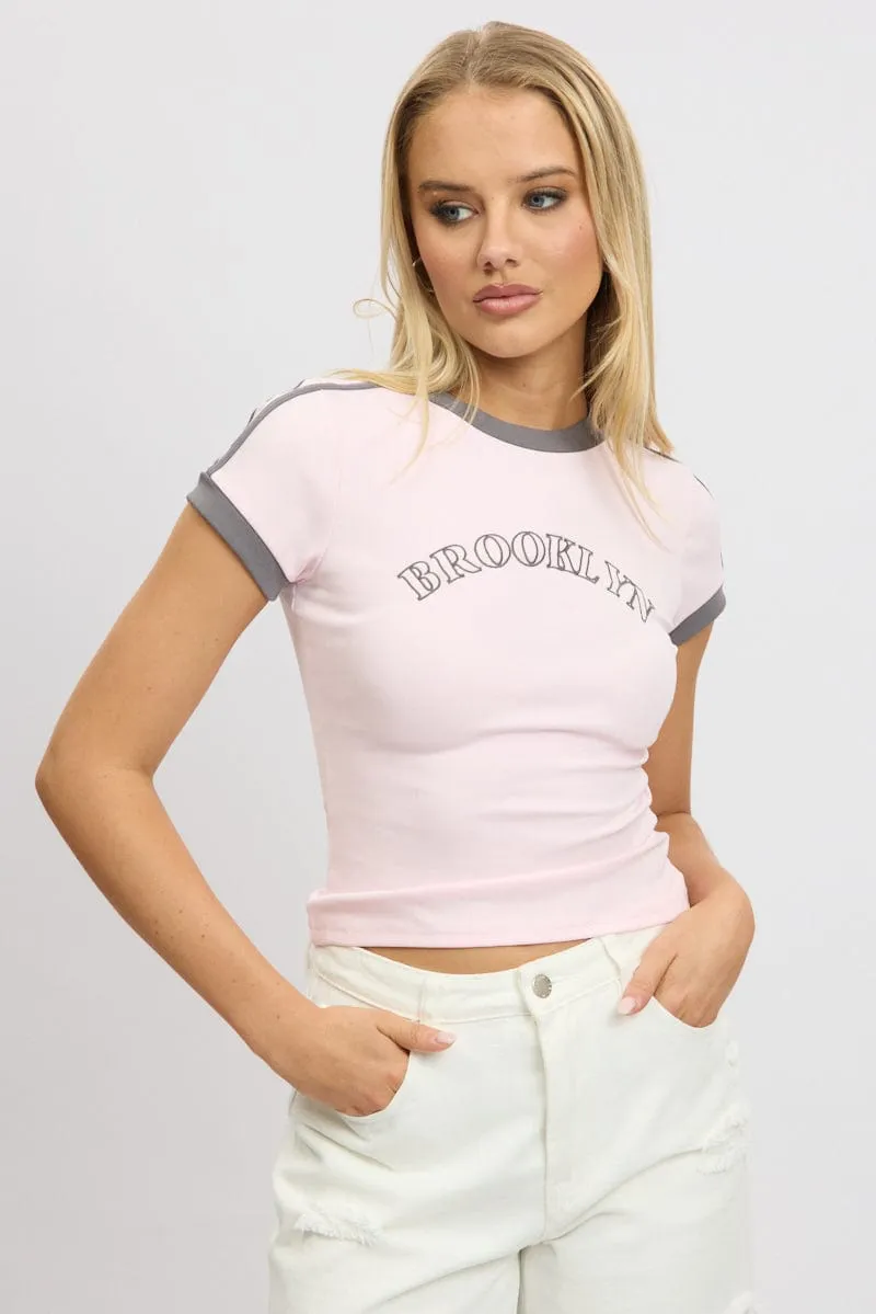 Value for Money Pink Graphic Tee Short Sleeve