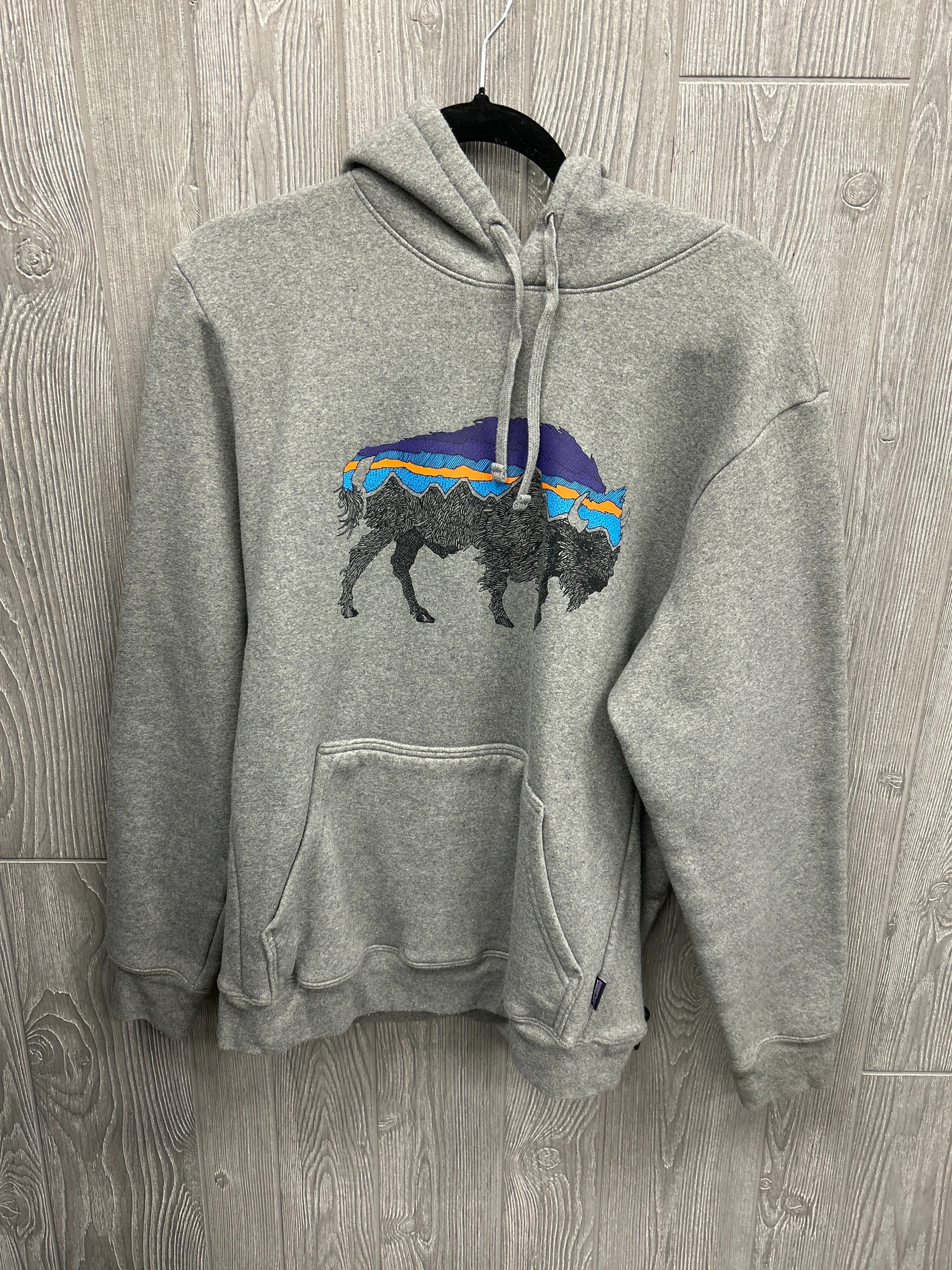 WaterRepellent Coating Athletic Sweatshirt Hoodie By Patagonia In Grey, Size: M