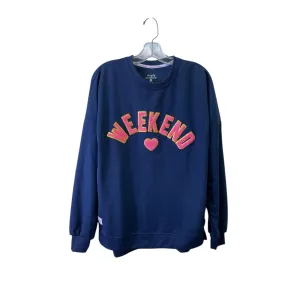 Winter Core Sweatshirt Crewneck By Simply Southern In Navy, Size:M