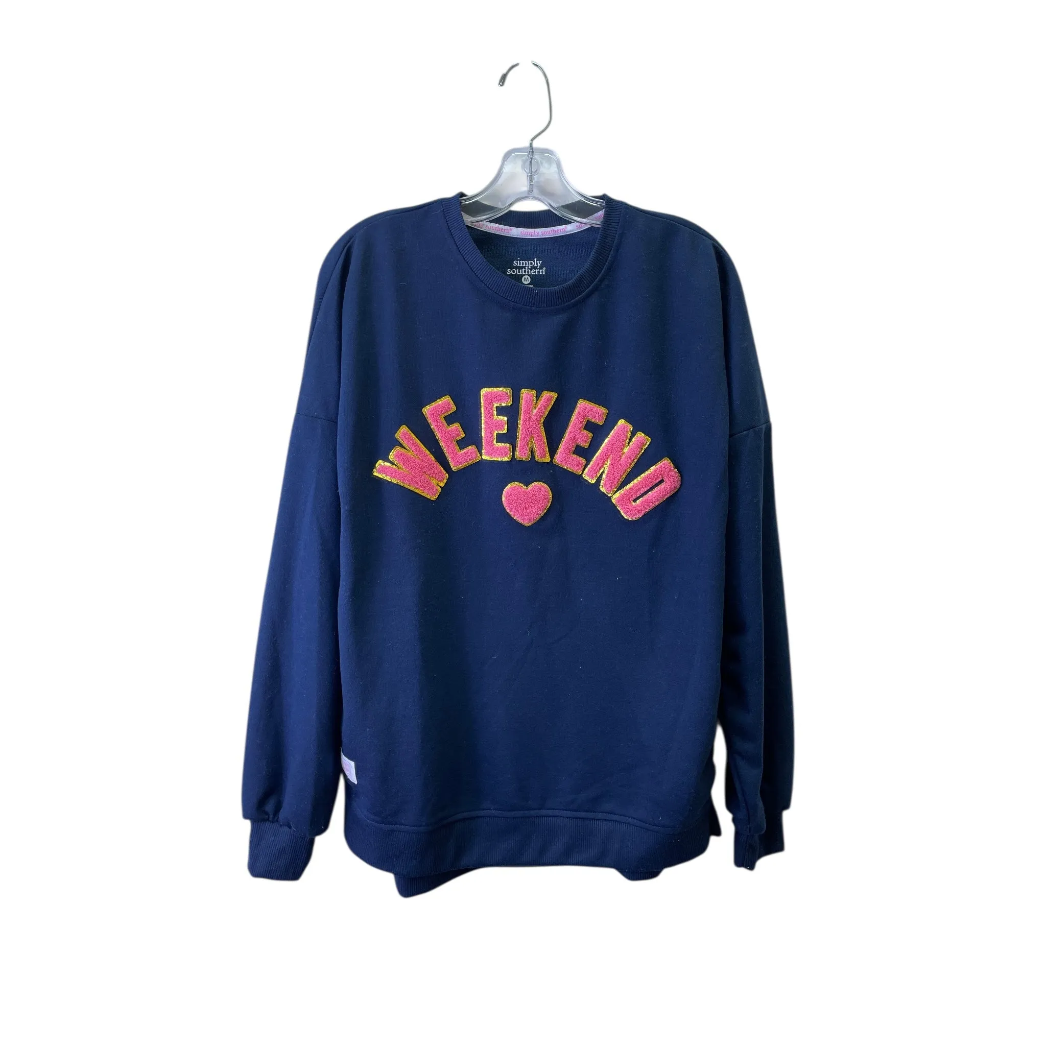 Winter Core Sweatshirt Crewneck By Simply Southern In Navy, Size:M