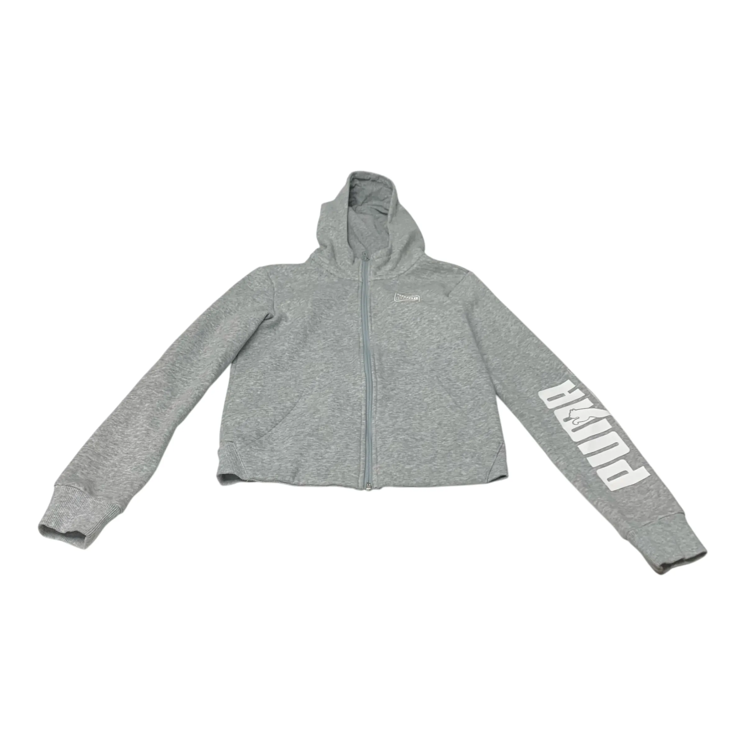 Athletic Sweatshirt Hoodie By Puma In Grey, Size: S Strong Glow