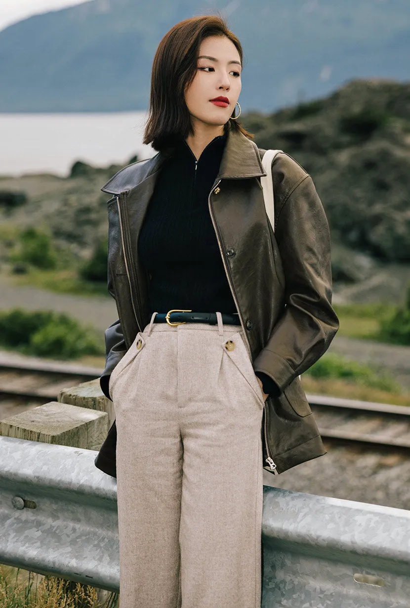 Reign Wool Pants - Oatmeal Night Charm