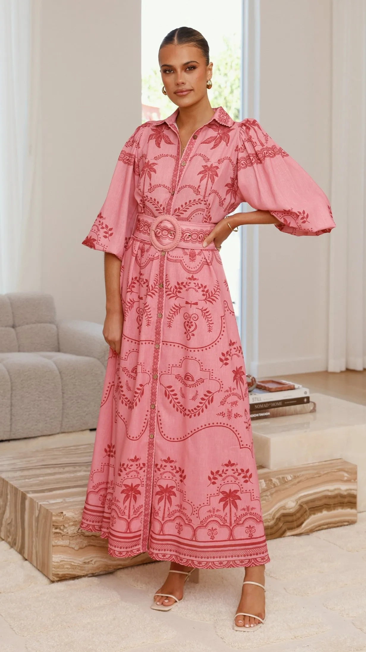 Xander Long Sleeve Maxi Dress - Mulberry Twill Smooth