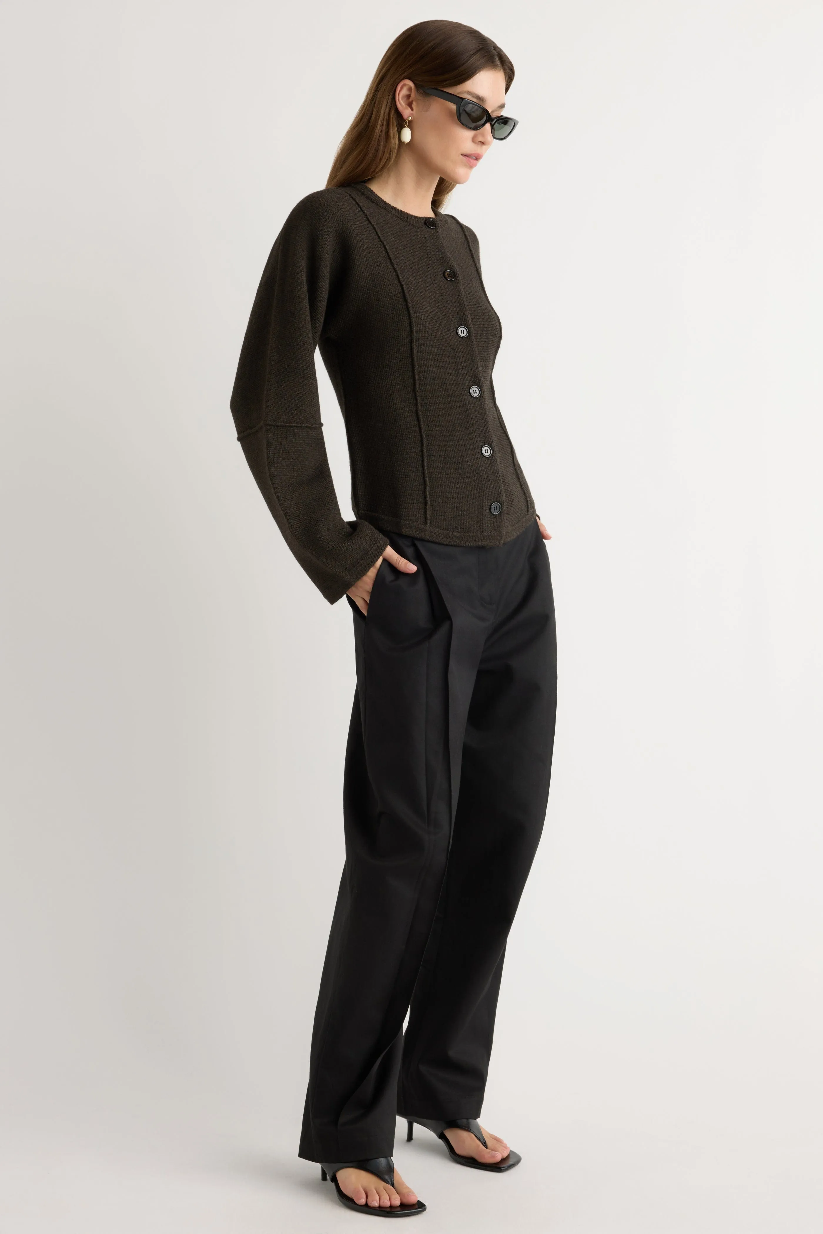 Warm Touch Wren Exposed-Seam Cardigan