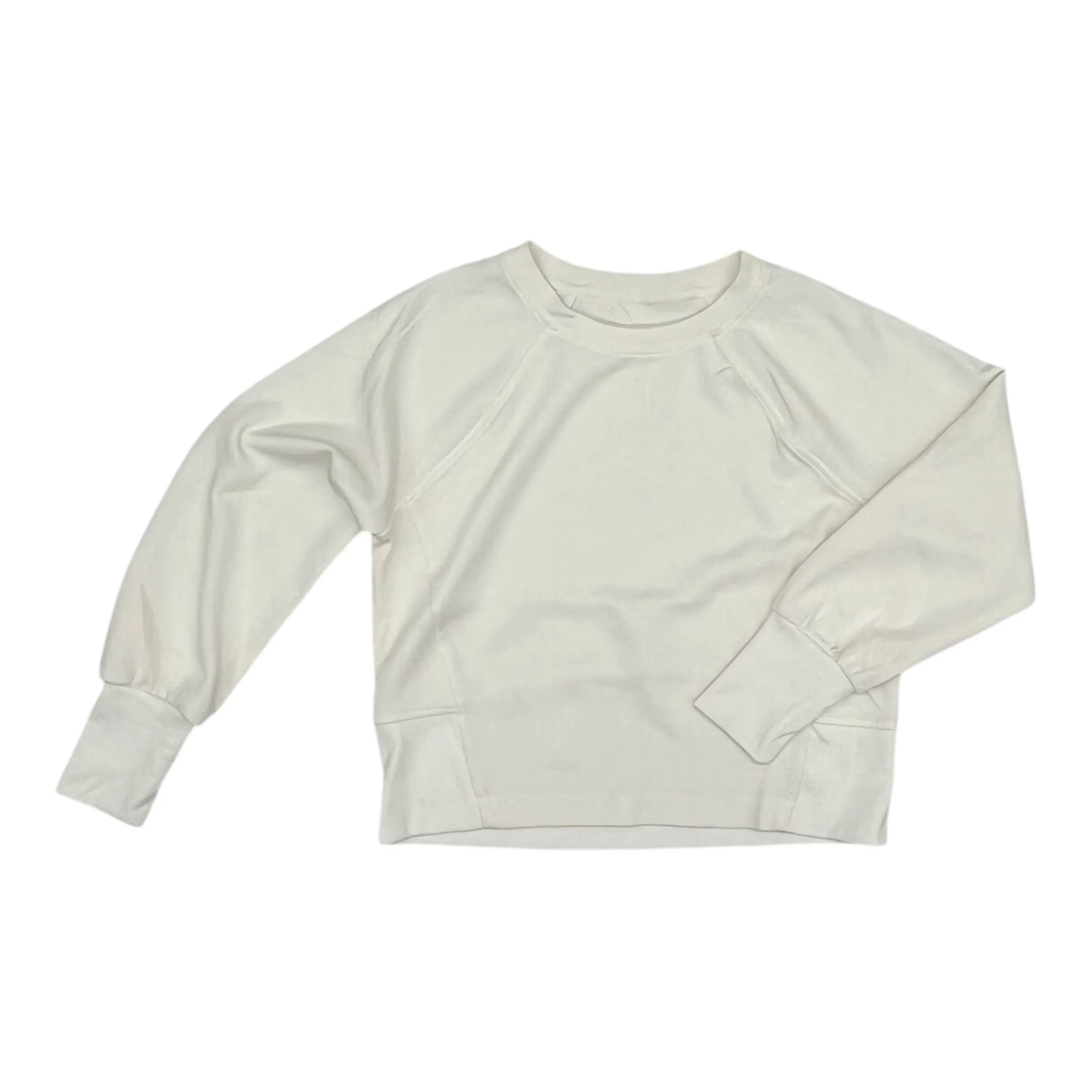NonIrritating Athletic Sweatshirt Crewneck By Clothes Mentor In Cream, Size:M