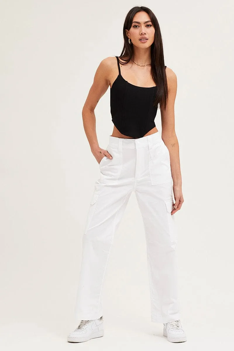 Black Rib Singlet Round Neck Minimal Mood