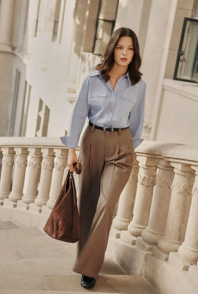 Urban Wear Carlo Wool Blend Wide Pants - Camel