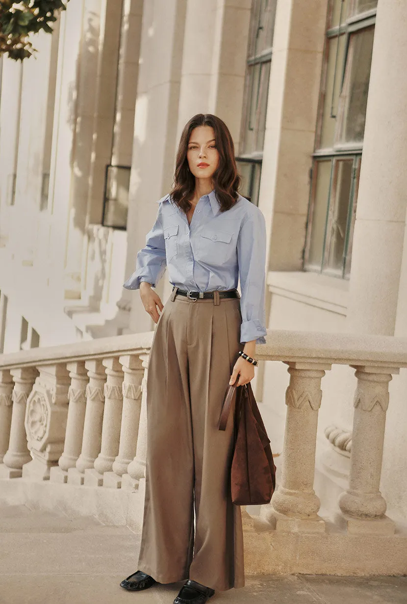Statement Wear Carlo Wool Blend Wide Pants - Camel