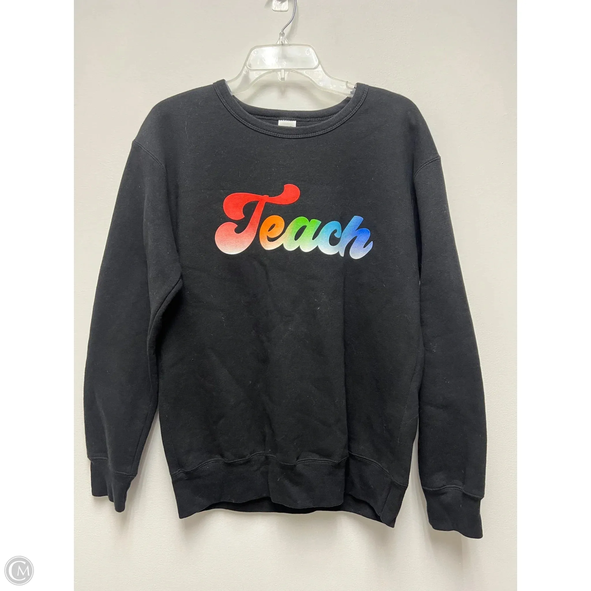 Casual Fashion Sweatshirt Crewneck By Gildan In Black, Size: M