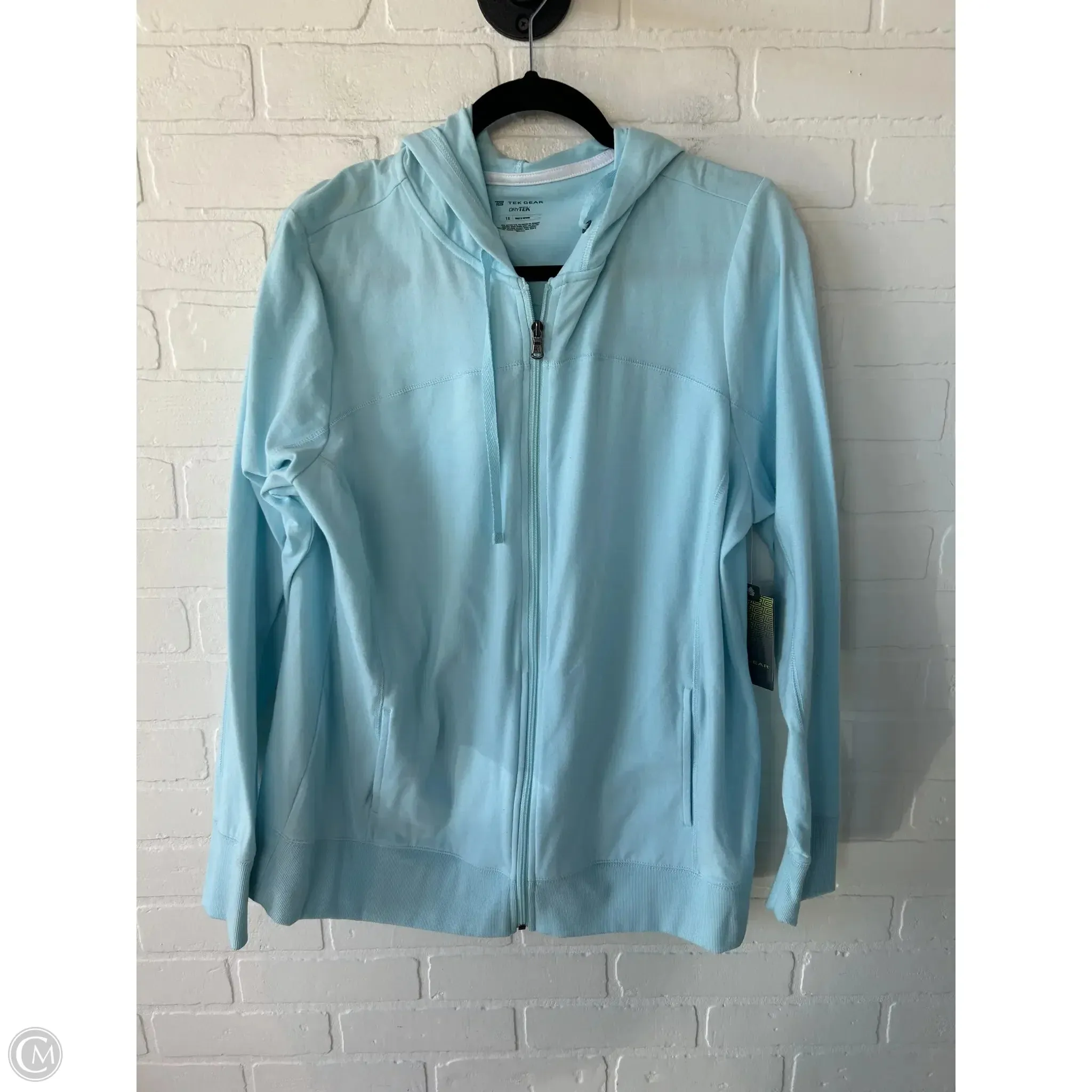 VersatileStyle Athletic Sweatshirt Hoodie By Tek Gear In Blue, Size: 1x