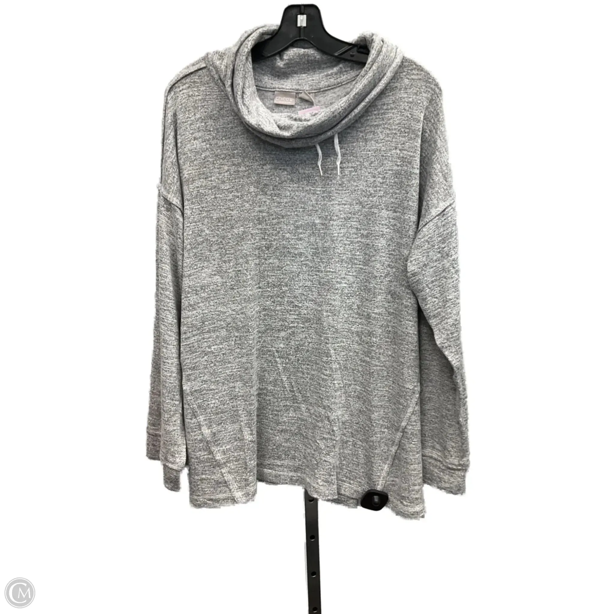 Sweatshirt Hoodie By Chicos In Grey, Size: 3x Lounge Gear AllSeasonWear