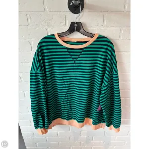 Layered Paneling Modern Sneakers Sweatshirt Crewneck By Clothes Mentor In Blue & Green, Size: Xl