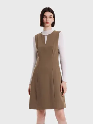 Double Layer Worsted Woolen Vest Dress Flattering Design Look Weekend Fun