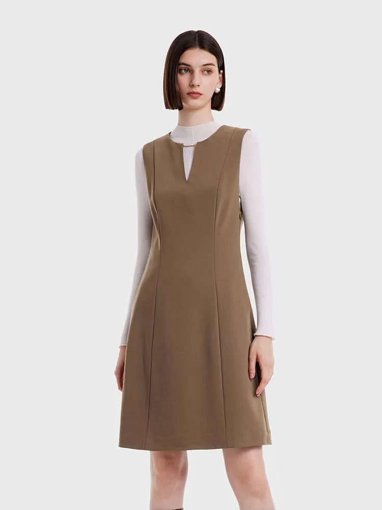 Double Layer Worsted Woolen Vest Dress Flattering Design Look Weekend Fun