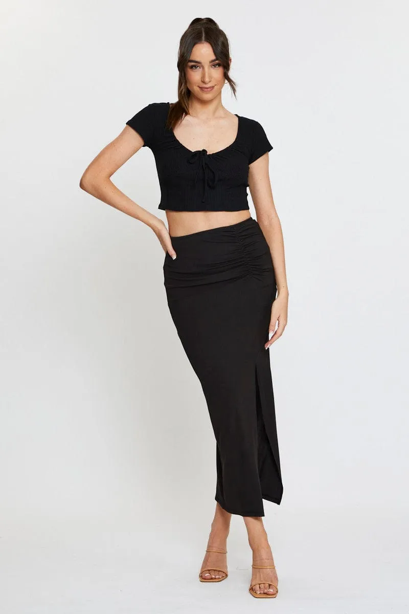Clear Glow Black Crop Top Short Sleeve