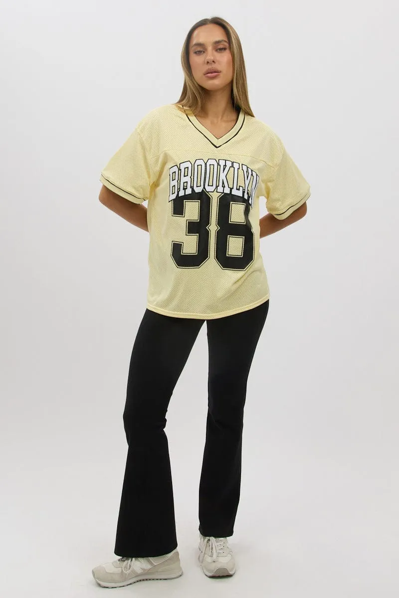 Yellow Sport Tee Short Sleeve Modern Comfort Style