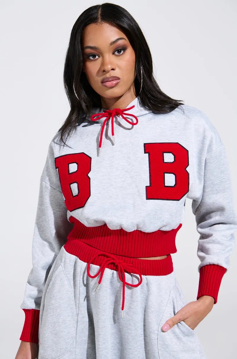 embroidery accents B-VARSITY HOODIE