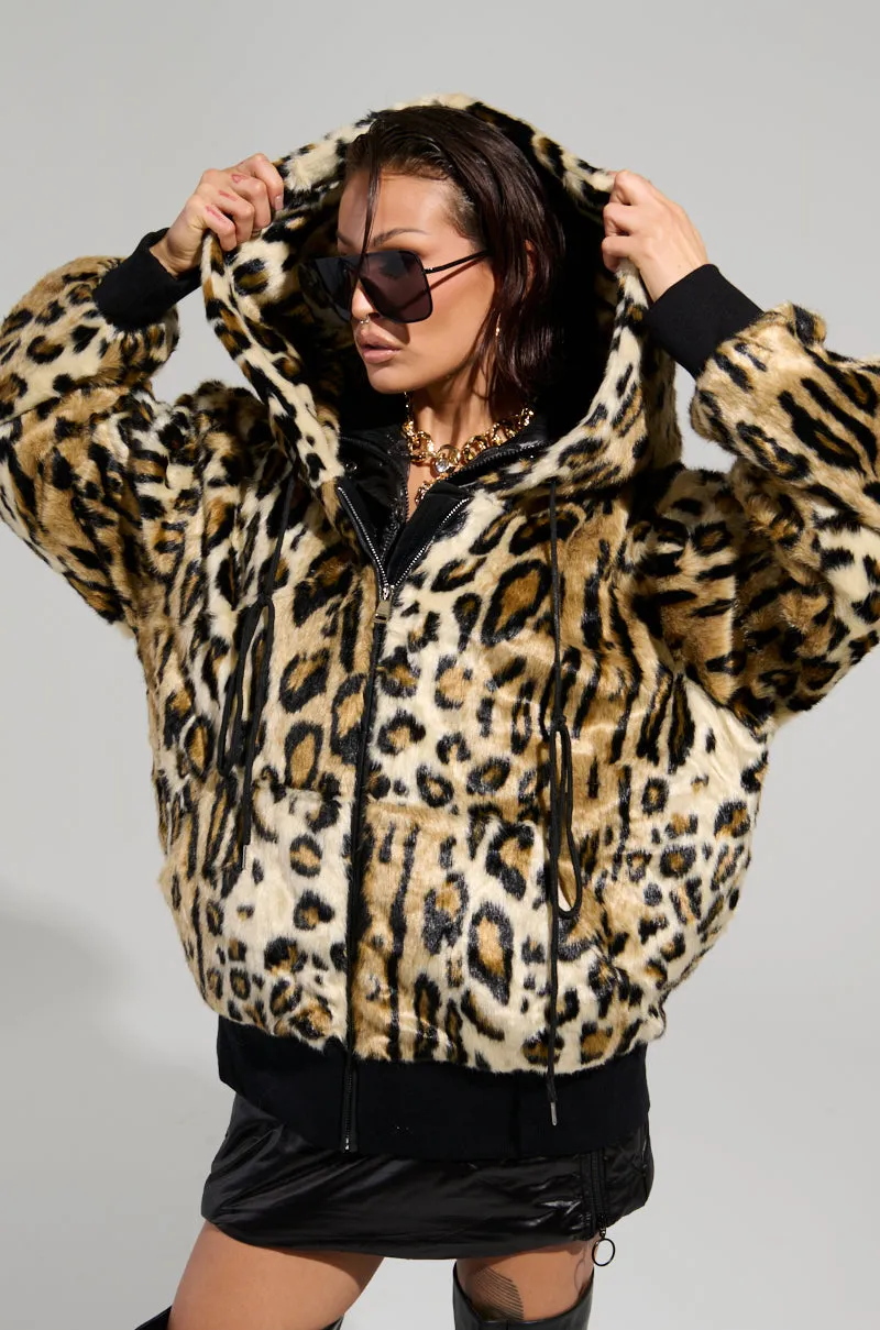 Soft Layers SYDNEY FAUX FUR ZIP UP HOODIE
