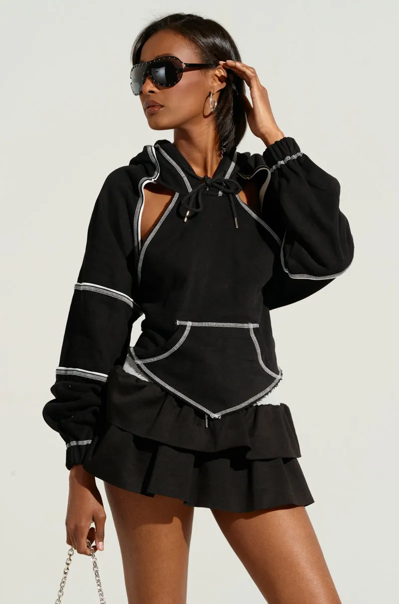 Casual Basics ON A LIGHT DAY CUT OUT TIE BACK SWEATSHIRT