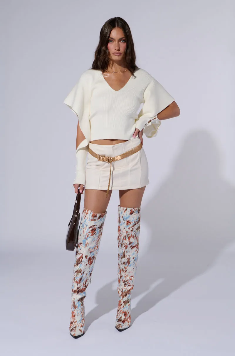 product fluffy softness MELANIA LONG SLEEVE FLUTTER SLEEVE SWEATER