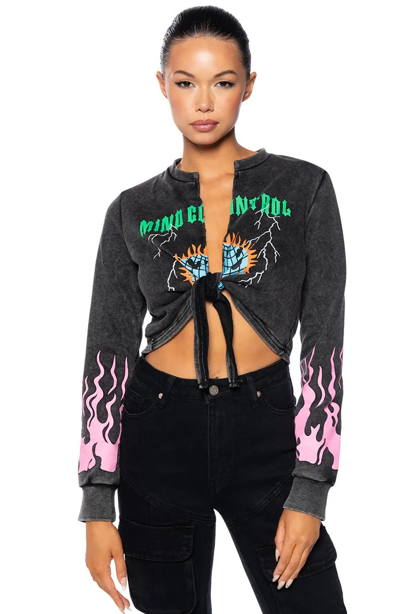 MIND CONTROL WRAP SWEATSHIRT product buckle functionality