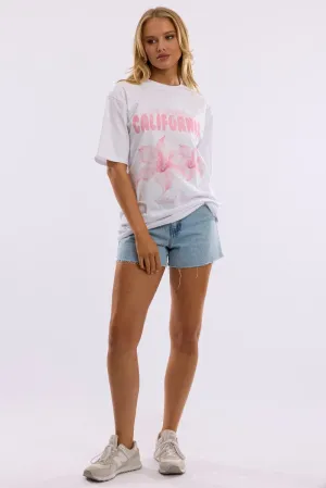 Heavyweight Weave Versatile Trend Pink Graphic Tee Short Sleeve
