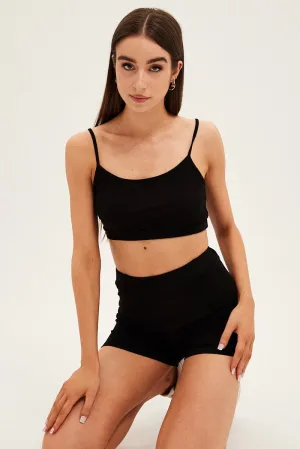 Bold Core Hope Fit Black Crop Singlet Loungewear Set