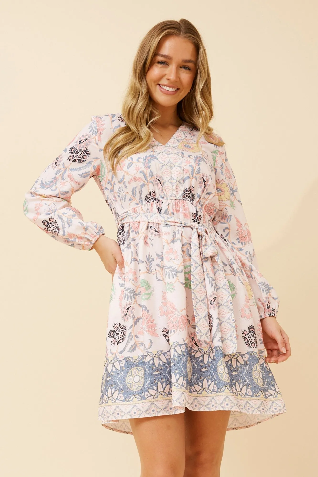 LUKITA BORDER PRINT SHORT DRESS Easy Wear