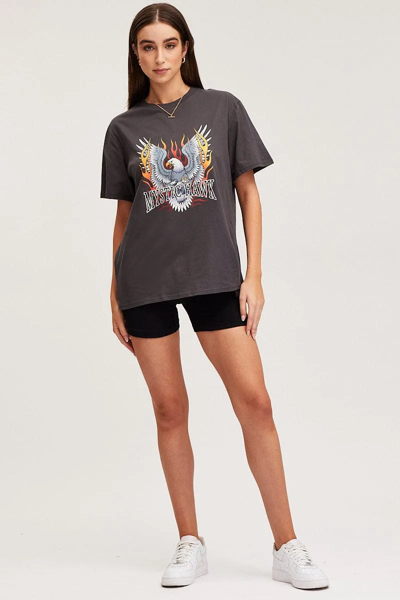 Black Graphic T Shirt Short Sleeve Boyfriend Stylish accessories Epic Glow