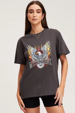 MultiFunctional Pockets Simple Fashion Black Graphic T Shirt Short Sleeve Boyfriend