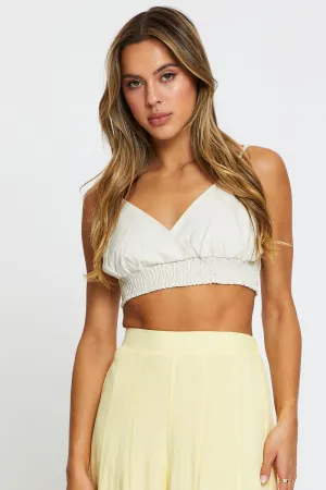 Beige Singlet Top Crop Chic Skirt